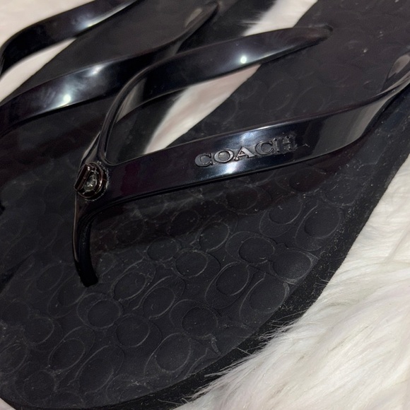 Coach Black Women's Flip Flops - Picture 2 of 3